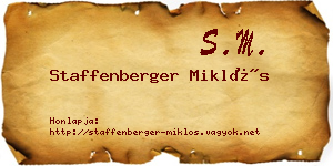 Staffenberger Miklós névjegykártya