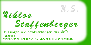 miklos staffenberger business card